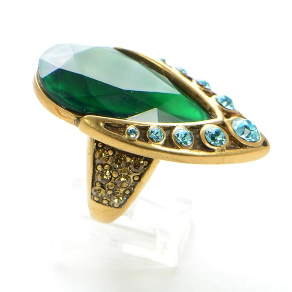 Vintage Oscar de la Renta Crystal Cocktail Ring - Picture 5 of 5